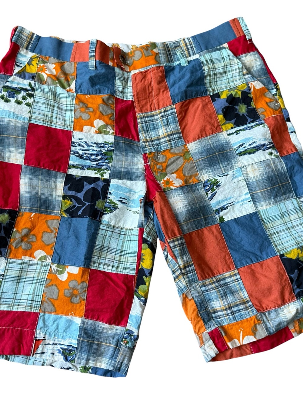 Loudmouth Patchwork Madras Multicolor Golf Men's Shorts Sz 38